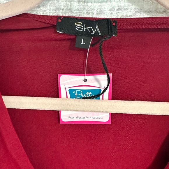 Gorgeous NWT SKY Dress Leather Belt L Wine Maroon Burgundy RHOC ASOS - Picture 7 of 7